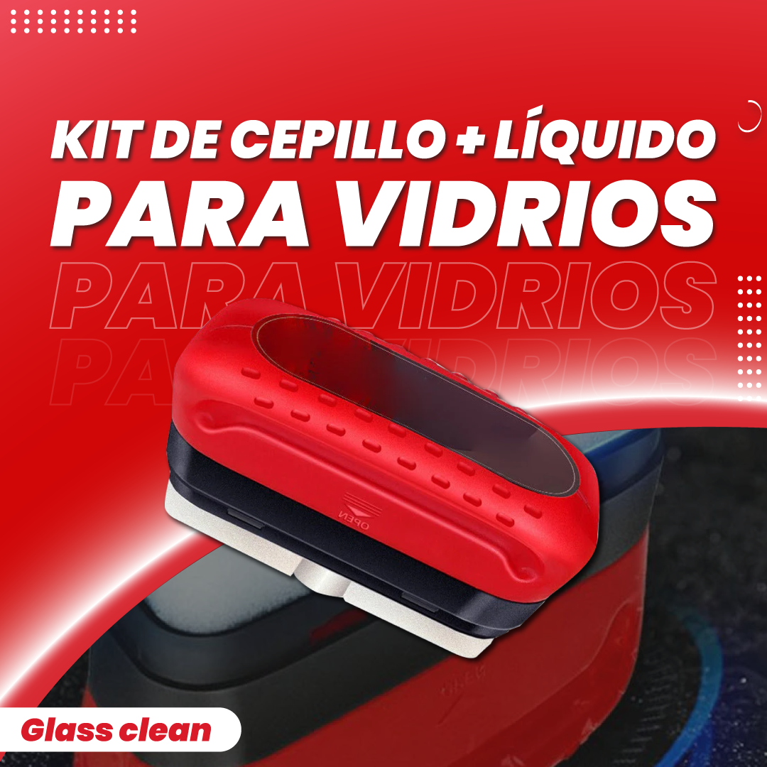 Kit de cepillo + líquido impermeable para vidrios - Glassclean™